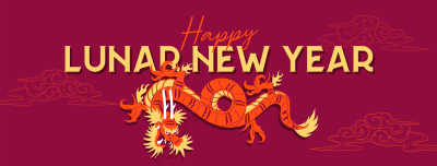 Lunar Year Chinese Dragon Facebook cover Image Preview