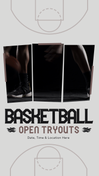 Basketball Ongoing Tryouts TikTok Video Design