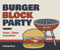 Burger Block Party Facebook Post Design