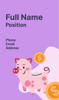 Piggy Finance Company Business Card Design