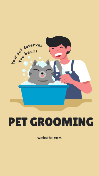 Grooming Cat Facebook Story Design