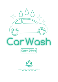 Neon sign Car wash Poster Image Preview