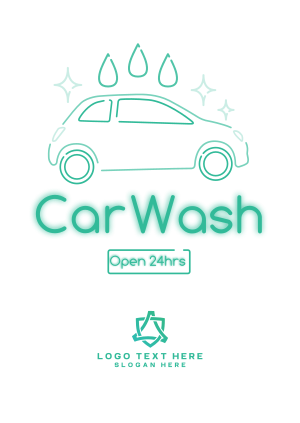 Neon sign Car wash Poster Image Preview