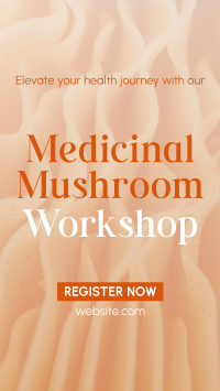 Minimal Medicinal Mushroom Workshop Facebook Story Design