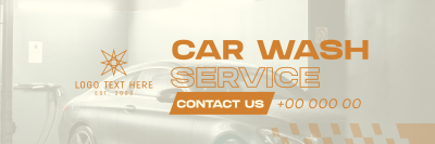 Professional Car Wash Service Twitter Header Image Preview