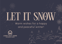 Minimalist Snow Greeting Postcard Image Preview