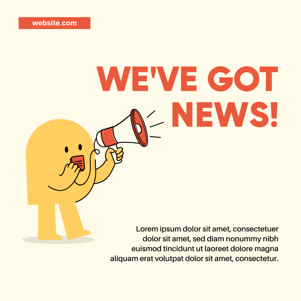 We're Got News Mascot Instagram Post Design