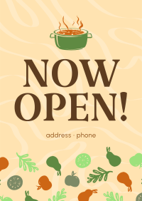 Now Open Vegan Restaurant Poster Image Preview