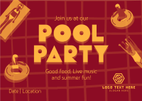 Exciting Pool Party Postcard Design