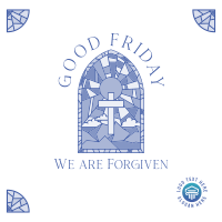 Good Friday Stained Glass Linkedin Post Design