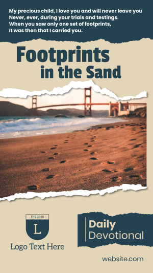 Footprints in the Sand Instagram story Image Preview