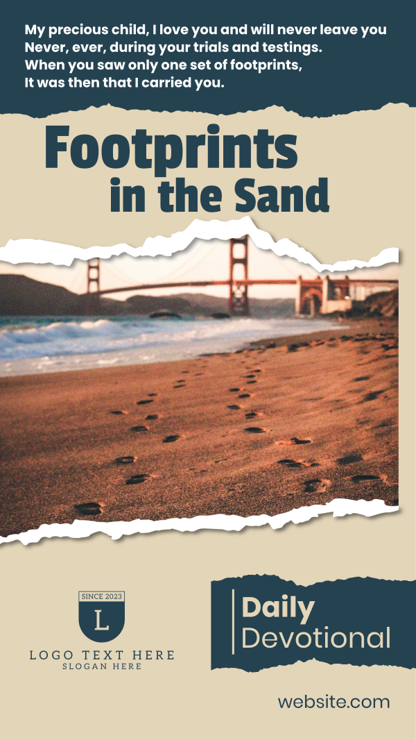 Footprints in the Sand Instagram Story Design Image Preview