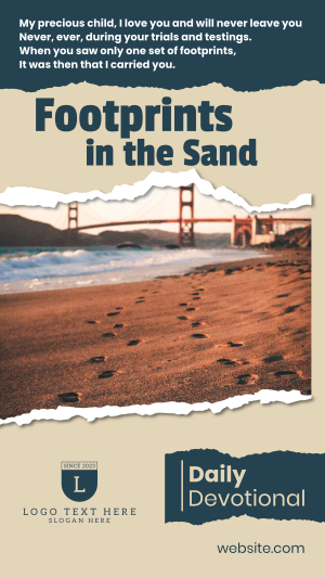 Footprints in the Sand Instagram story Image Preview