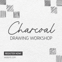 Charcoal Drawing Class Instagram Post Design