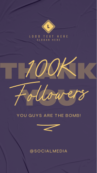 Minimalist Thank you Followers TikTok Video Design