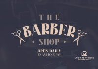 Hipster Barber Shop Postcard Image Preview