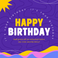 Liquid Birthday Promo Instagram Post Design