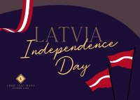 Latvia Independence Flag Postcard Design