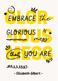 Positive Doodle Quote Flyer Image Preview