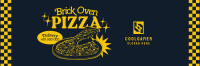 Retro Brick Oven Pizza Twitter Header Design