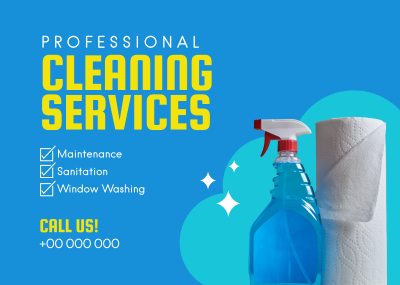 Professional Cleaning Services Postcard Image Preview