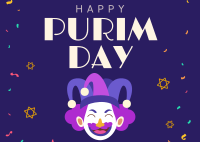 Purim Carnival Jester Postcard Image Preview