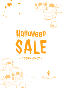 Halloween Skulls Sale Flyer Design