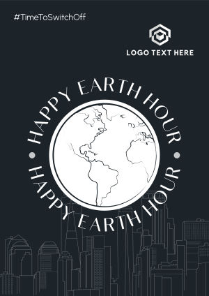 Earth Hour Lineart Flyer Image Preview