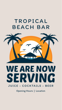 Tropical Beach Bar Instagram story Image Preview