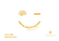 Mental Health Matters Postcard Design