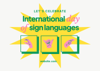 International Day of Sign Languages Postcard Design