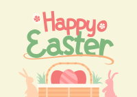 Easter Basket Greeting Postcard Design