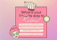 Favorite Relaxation List Postcard Design