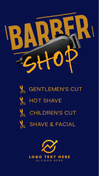 Grunge Barber Shop Services Facebook Story Design