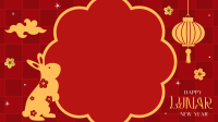 Lunar New Year Rabbit Zoom Background Image Preview