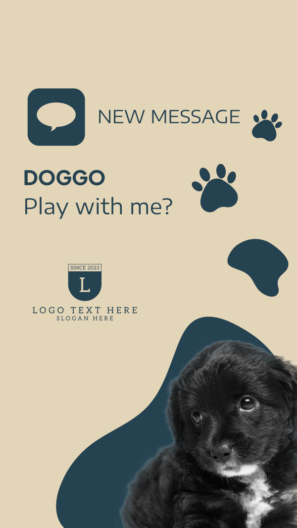 Dog New Message Facebook Story Design Image Preview