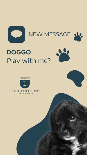 Dog New Message Facebook story Image Preview