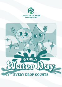 Cartoon Water Day Poster Design