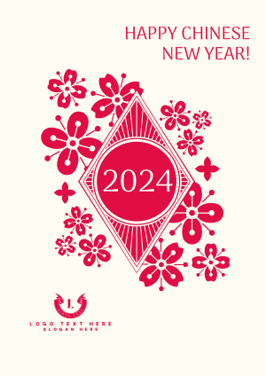 Floral Lunar New Year Flyer Image Preview