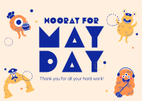 Hooray May Day Postcard Design