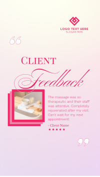 Spa Client Feedback YouTube short Image Preview