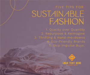 Chic Sustainable Fashion Tips Facebook post Image Preview