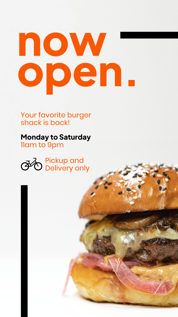 Burger Shack Opening Instagram Story Design Image Preview