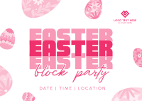 Easter Party Eggs Postcard Design