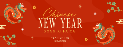 Lunar New Year Dragon Facebook cover Image Preview