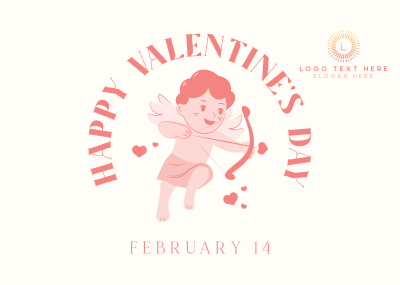 Cupid Valentines Postcard Image Preview