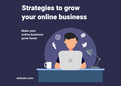 Growing Online Business Postcard Image Preview