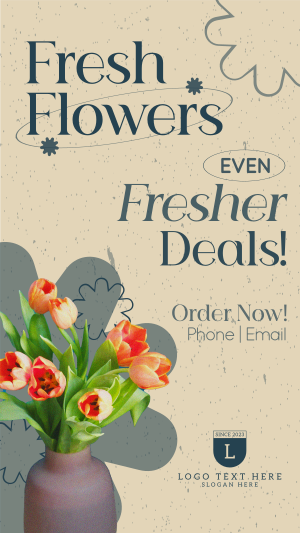 Fresh Flowers Sale Facebook story Image Preview