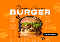 Cheese Burger Restaurant Postcard Design