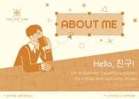 About Me Illustration Postcard Image Preview
